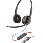 HP Poly Blackwire 3220 Stereo USB-C Black Headset +USB-C/A Adapter (Bulk)