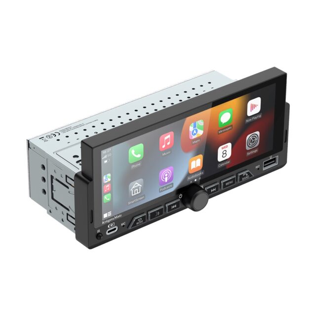 Kruger&Matz KM2017 1DIN CarPlay/AndroidAuto car radio - imagine 3