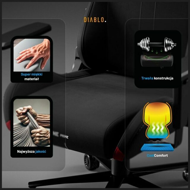 Gaming chair Diablo X-One PRIME Normal Size black - imagine 6