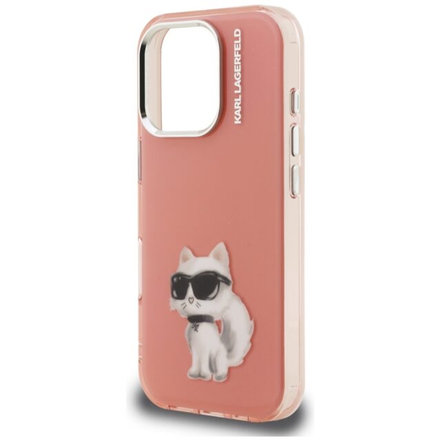 Case Karl Lagerfeld IML Aquarelle        Choupette & Logo for iPhone 16 Pro pink - imagine 6