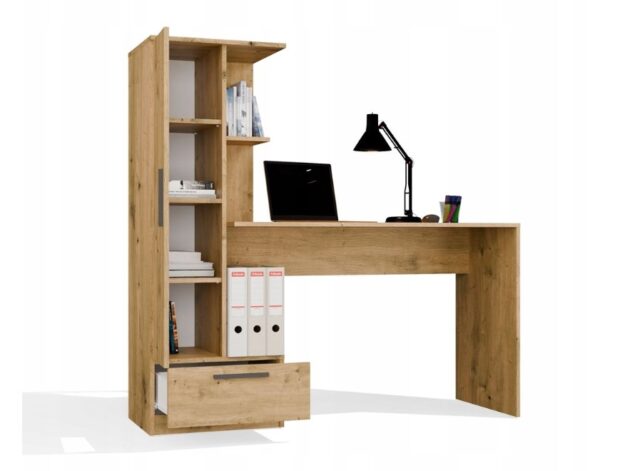 COSMO Oak Artisan Desk + Bookcase Set - imagine 5