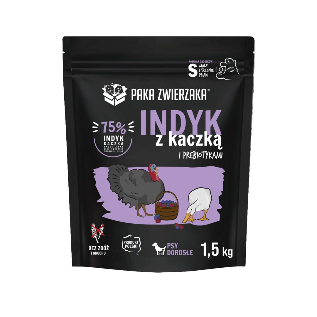cps-d4397356a484c840266bcf171befc0c8-2026-03-02-00-49-52 PAKA ZWIERZAKA Turkey with duck S - dry dog food - 1 5kg - imagine 1