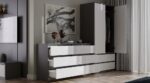 M6 MALWA CHEST OF DRAWERS 140 CM 6 DRAWERS ANTHRACITE/WHITE - imagine 8