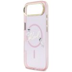 Case Karl Lagerfeld IML Choupettes Karl  Script Logo MagSafe for iPhone Air pink - imagine 6