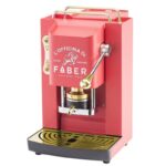Faber Pro Deluxe Coffee Maker Cherry Red & Brass