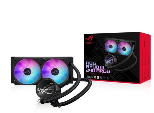 ASUS ROG Ryuo III 240 ARGB Processor Liquid cooling kit 12 cm Black - imagine 8