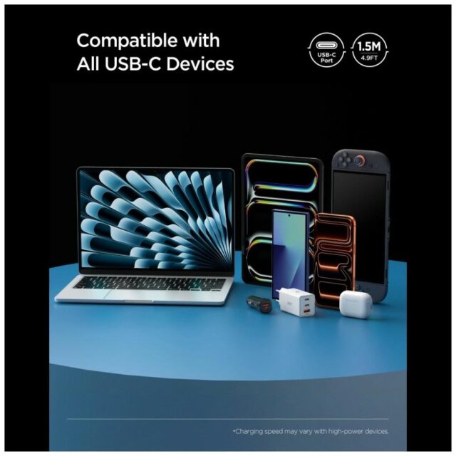 Kabel Spigen EB10015CC Essential USB-C    100W 1.5m czarny - imagine 8