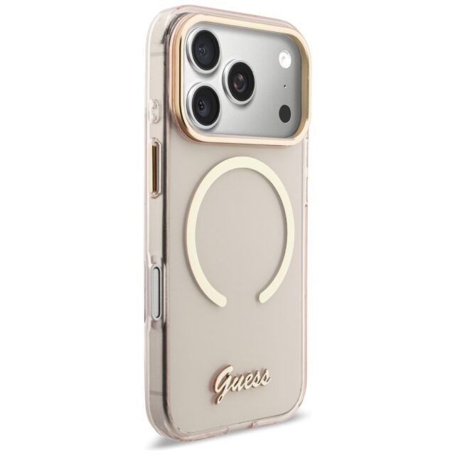 Case Guess IML Script Metal MagSafe for   iPhone 17 Pro pink - imagine 4