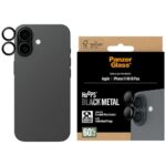 PanzerGlass Hoops Tempered Glass Lens Screen Protector for iPhone 17 / 16 / 16 Plus Black