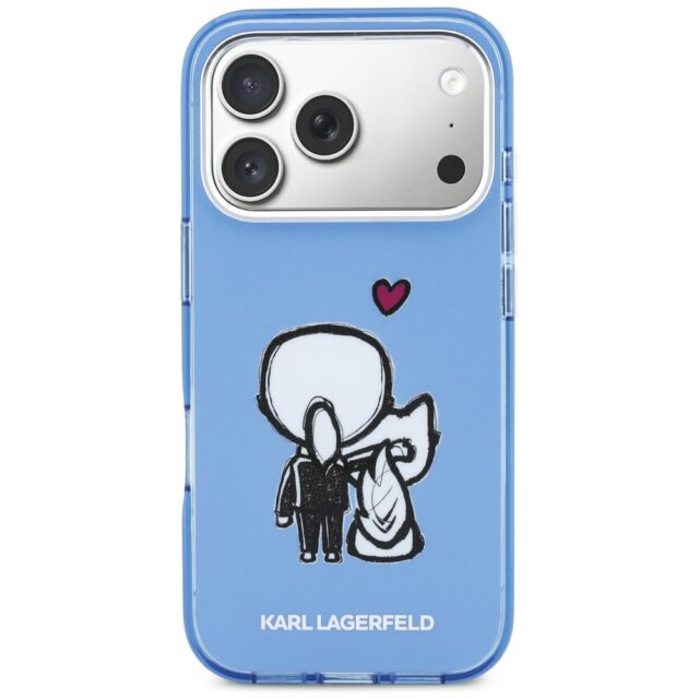 Etui Karl Lagerfeld Karl & Choupette      Back MagSafe do iPhone 17 Pro niebieski - imagine 3