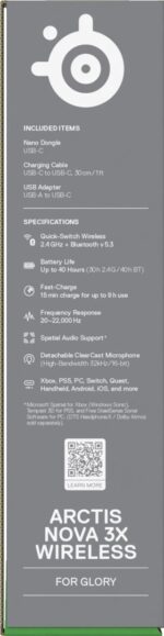 Headset Steelseries Arctis Nova 3X Wireless