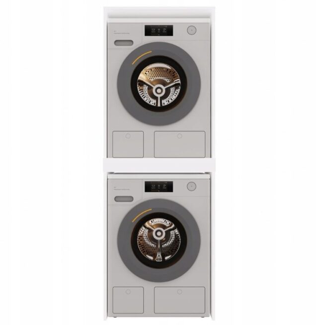 POLA TWIN WHITE WASHING MACHINE AND DRYER CABINET - imagine 2