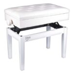 V-TONE ŁAWA 2 WH - piano bench with storage compartment and height adjustment  white - imagine 5