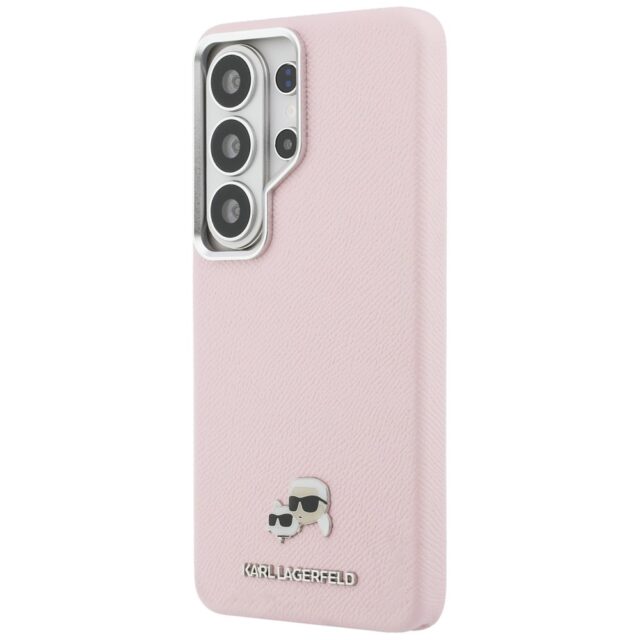 Karl Lagerfeld Grained PU Leather K&CH Heads Magnetic Zadní Kryt pro Samsung Galaxy S26 Ultra Pink - imagine 2
