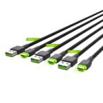Green Cell Set 3x Ray USB-C 120cm Cable with green LED backlight  fast charging Ultra Charge  QC 3.0 - imagine 3