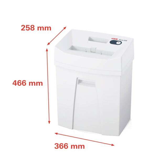 HSM Pure 220 paper shredder Particle-cut shredding 22.5 cm White - imagine 5