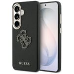 Guess PU 4G Resin Metal Logo Zadní Kryt pro Samsung Galaxy S26+ Black