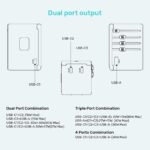 Power charger - Unitek 65W Universal Travel Adapter (P1122ABK01) | 1xUSB-A 3xUSB-C 1xAC - imagine 4