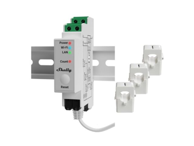 Shelly Hutschiene  Pro 3EM 120A  StromzĂ¤hler  Wlan  Lan  BT - imagine 6