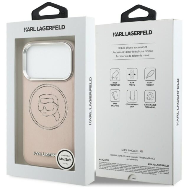 Etui Karl Lagerfeld K Head Point Logo     MagSafe do iPhone 17 Pro różowy - imagine 8