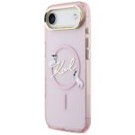Case Karl Lagerfeld IML Choupettes Karl  Script Logo MagSafe for iPhone Air pink - imagine 2