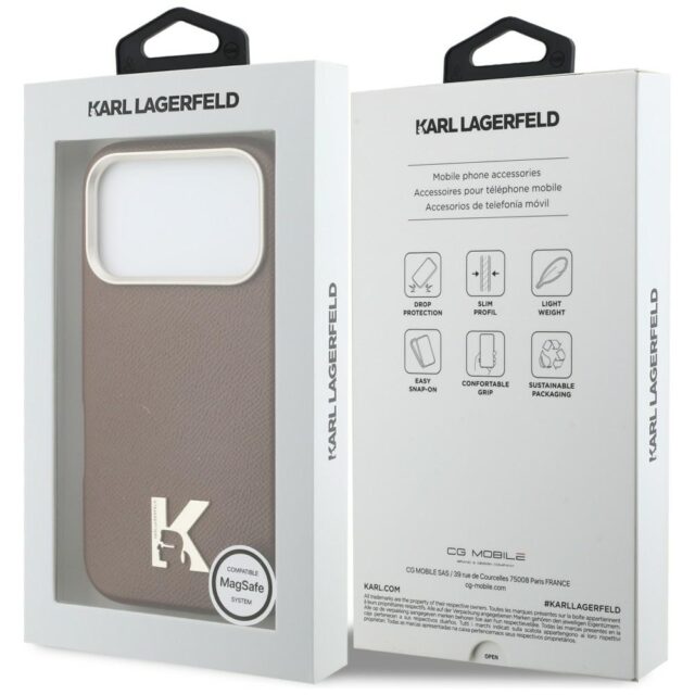 Case Karl Lagerfeld Karl Head Logo       MagSafe for iPhone 17 Pro brown - imagine 8