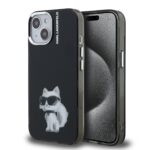 Karl Lagerfeld IML Aquarelle Choupette Zadní Kryt pro iPhone 15 Black