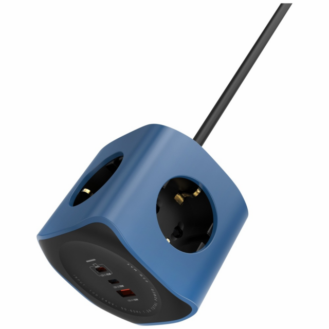 Cellline Power Socket Cube 6in1 2500W USB/2xUSB-C 65W blue - imagine 7