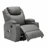 EXTRALINK FOTEL WYPOCZYNKOWY MASUJĄCY Z PODNÓŻKIEM CIEMNY SZARY - imagine 3