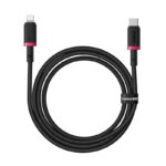 Baseus Dura Type C fast charging cable for iP 20 W 1 m Black  Red - imagine 6
