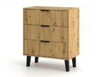 SCANDI 3S SLIM OAK ARTISAN CHEST OF DRAWERS - imagine 3