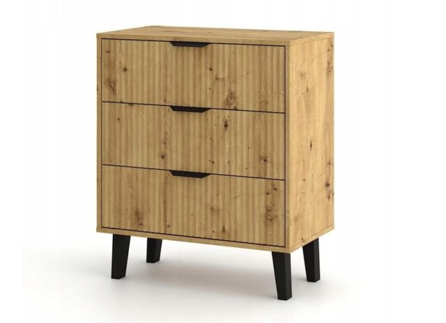 SCANDI 3S SLIM OAK ARTISAN CHEST OF DRAWERS - imagine 3