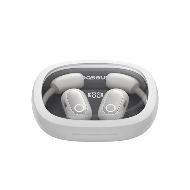 Baseus Eli Fit Open- Ear Headset Wireless Connectivity/Music USB Type-C Bluetooth White - imagine 4