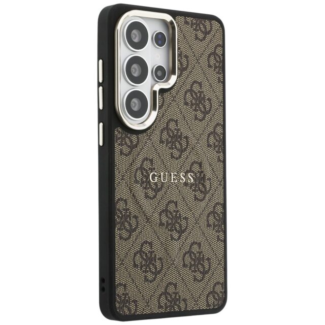 Guess PU Leather 4G Gold Frame Magnetic Zadní Kryt pro Samsung Galaxy S26 Ultra Brown - imagine 5
