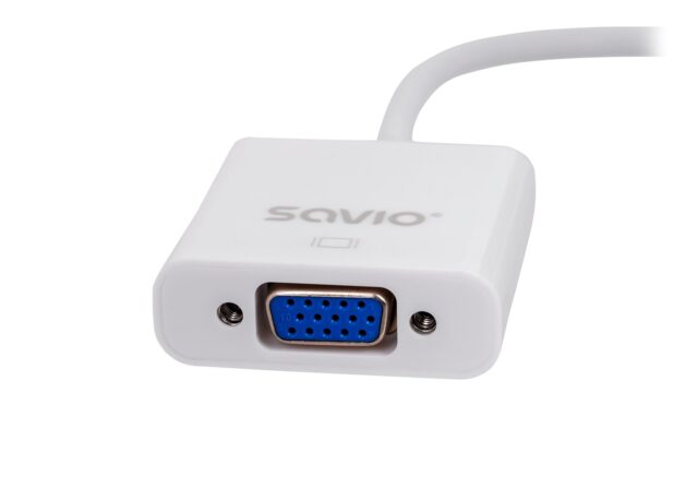 Savio CL-27 video cable adapter 0.2 m VGA (D-Sub) HDMI Type A (Standard) White - imagine 2