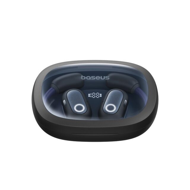 Baseus Eli Fit Open- Ear Headset Wireless Connectivity/Music USB Type-C Bluetooth Black - imagine 3