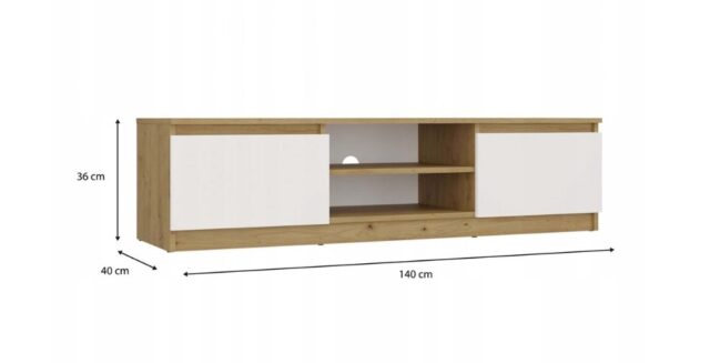RTV 140 MALWA OAK ARTISAN/WHITE - imagine 8