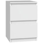 Topeshop M2 BIEL nightstand/bedside table 2 drawer(s) White - imagine 4