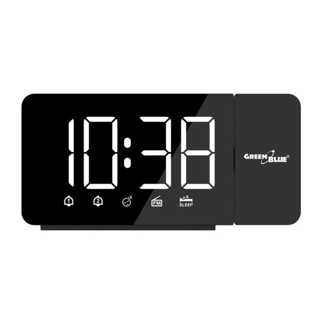 Digital LED clock radio with GreenBlue projector  FM radio  alarm  12/24 clock  5V DC USB power supply + CR2032  GB172 - imagine 9