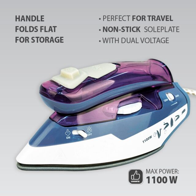 Steam iron MAESTRO MR-317T 1100W travel iron Purple - imagine 3
