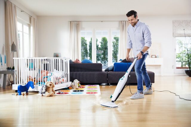 LEIFHEIT CleanTenso Upright steam cleaner 0.55 L 1200 W Blue  White - imagine 10