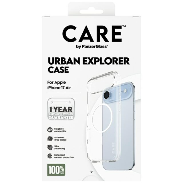 CARE by PanzerGlass Flagship Urban Explorer Case w. White MagSafe for iPhone Air Transparent - imagine 5