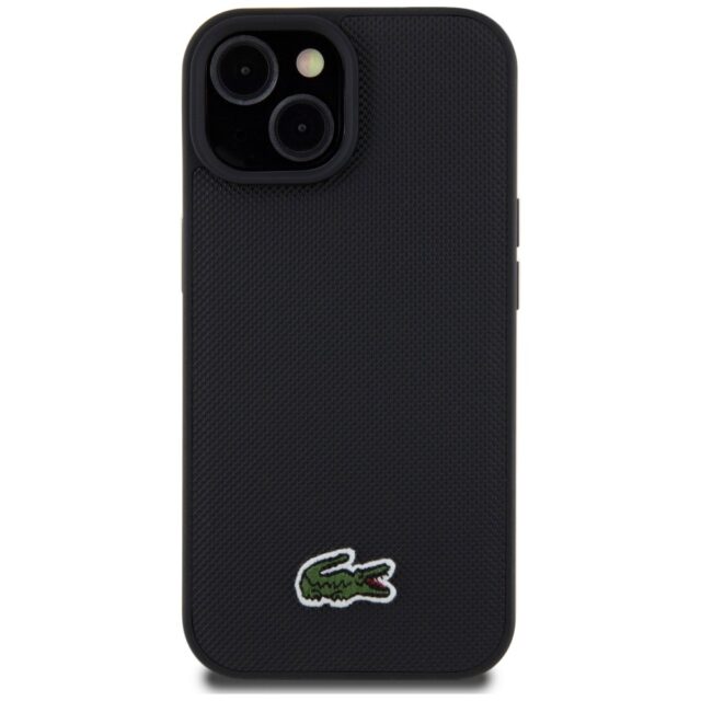 Case Lacoste Iconic Petit Pique Crossbody Cord MagSafe for iPhone 15 black - imagine 3