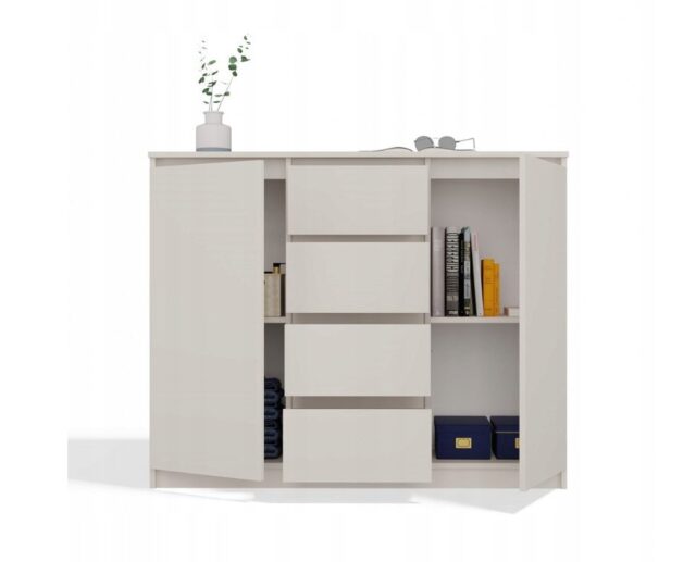 CHEST OF DRAWERS WITH 2 DOORS AND 4 DRAWERS  CASHMERE COLOUR - imagine 6