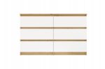 M6 MALWA CHEST OF DRAWERS 120 CM 6 DRAWERS OAK ARTISAN/WHITE - imagine 4