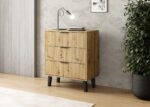 SCANDI 3S SLIM OAK ARTISAN CHEST OF DRAWERS - imagine 5