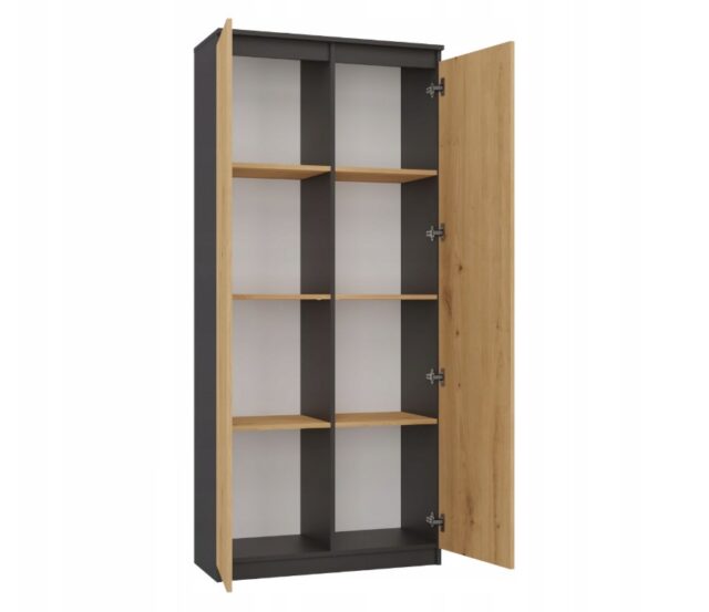 RS-80 HEMN OFFICE SHELVING UNIT  ANTHRACITE/ARTISAN OAK - imagine 4