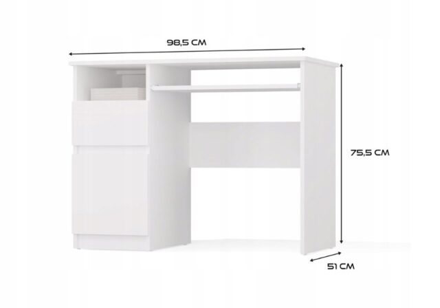 PORTO Left Desk  White - imagine 7