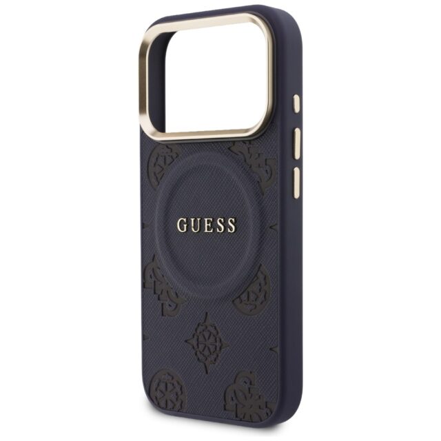 Etui Guess Peony Hot Stamp MagSafe do     iPhone 17 Pro niebieski - imagine 6