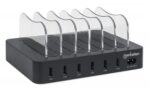 Manhattan Charging Station  6x USB-A Ports  Outputs: 6x 2.4A  Smart IC  LED Indicator Lights  Black  Three Year Warranty - imagine 2